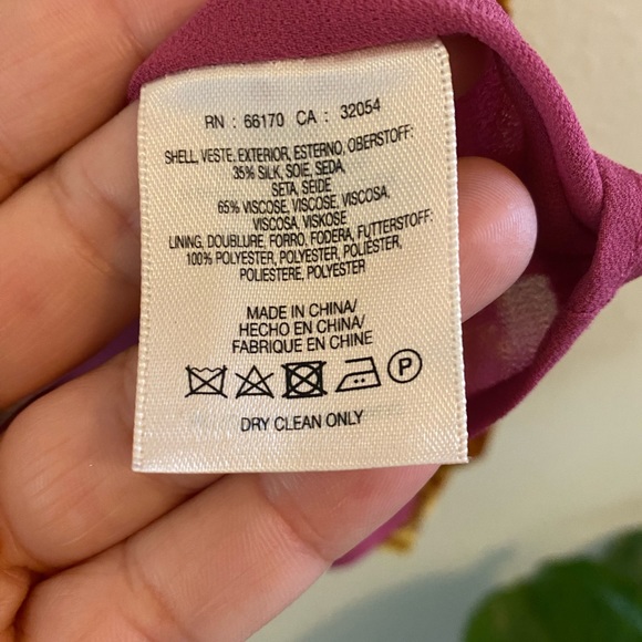 Anthropologie Maeve Pink & Gold Velvet Ombre Shimmer Short Sleeve Silk Top XS - Picture 8 of 8